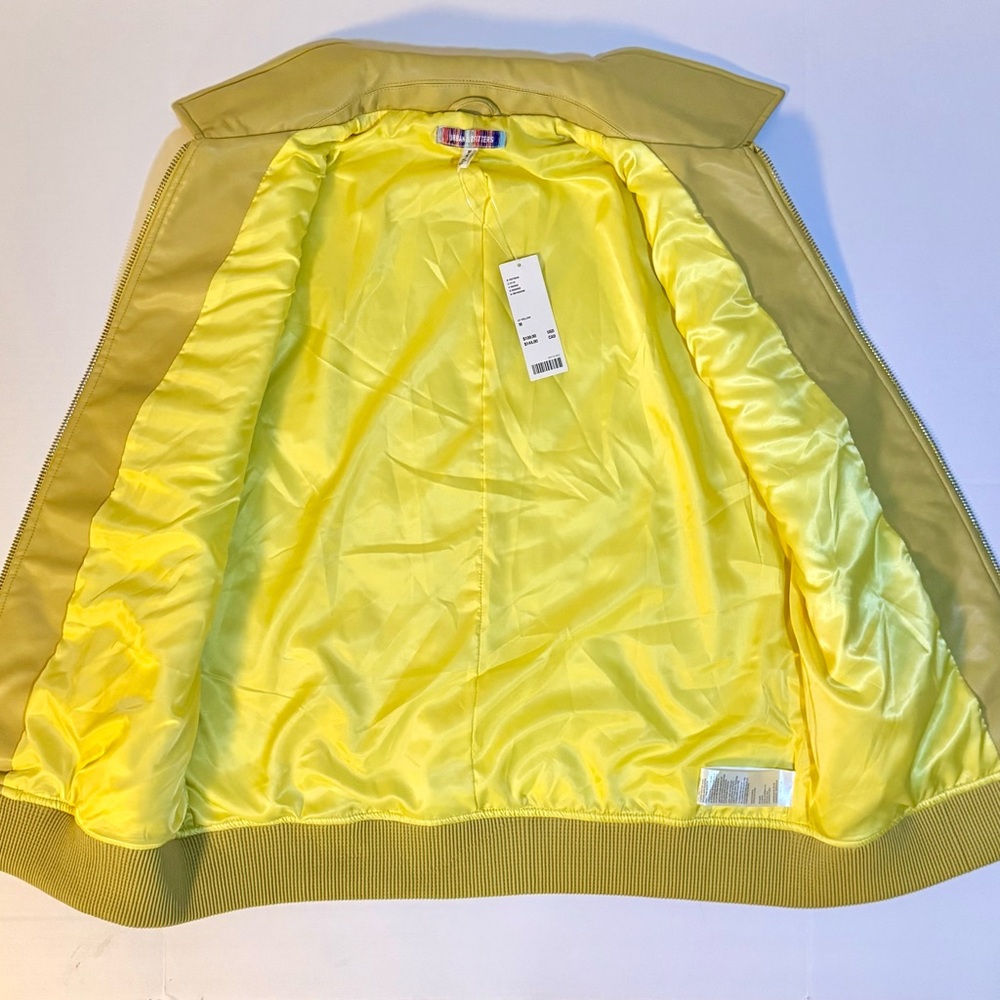 Urban Outfitters Vest Medium Yellow Faux Leather Liner Quilted Full Zip (0040)A4 - Picture 5 of 9